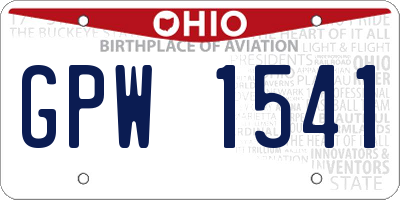 OH license plate GPW1541