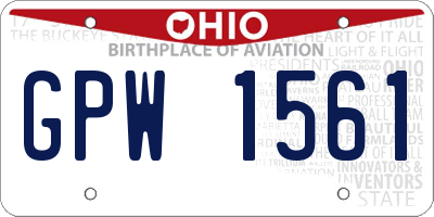 OH license plate GPW1561