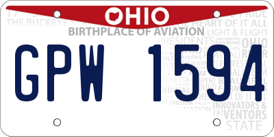 OH license plate GPW1594