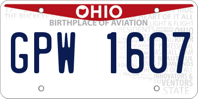 OH license plate GPW1607