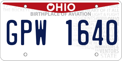 OH license plate GPW1640