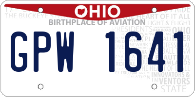 OH license plate GPW1641