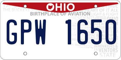OH license plate GPW1650