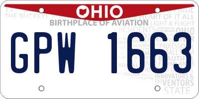 OH license plate GPW1663
