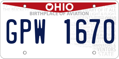 OH license plate GPW1670