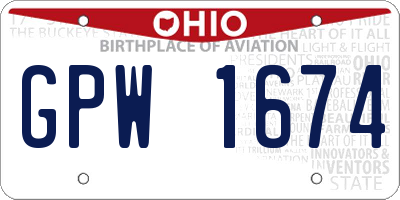 OH license plate GPW1674