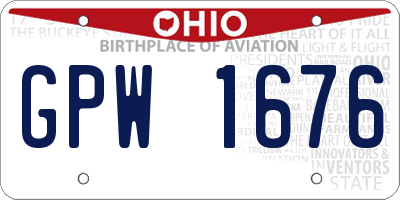 OH license plate GPW1676