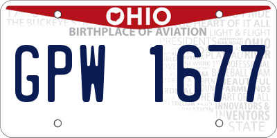 OH license plate GPW1677