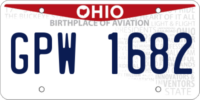 OH license plate GPW1682