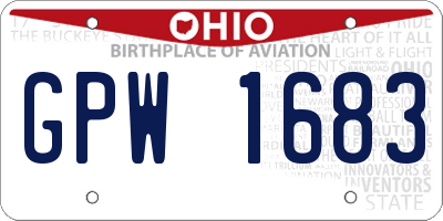 OH license plate GPW1683