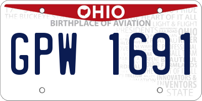 OH license plate GPW1691