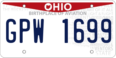 OH license plate GPW1699