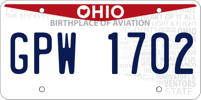 OH license plate GPW1702