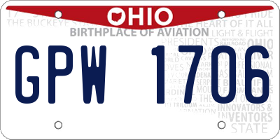 OH license plate GPW1706