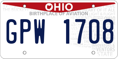 OH license plate GPW1708