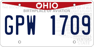 OH license plate GPW1709