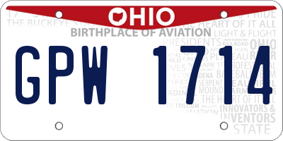 OH license plate GPW1714