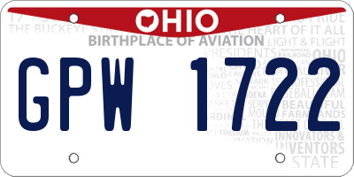 OH license plate GPW1722