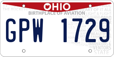OH license plate GPW1729
