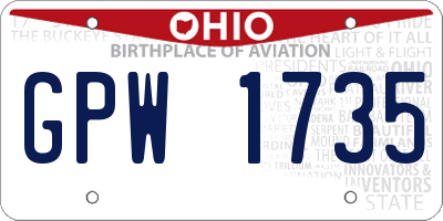 OH license plate GPW1735