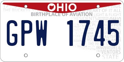 OH license plate GPW1745