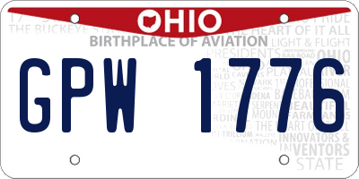 OH license plate GPW1776