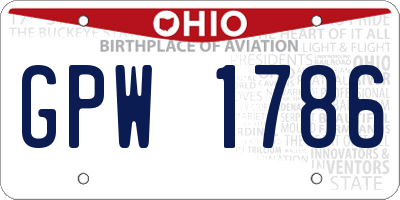 OH license plate GPW1786