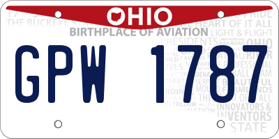 OH license plate GPW1787