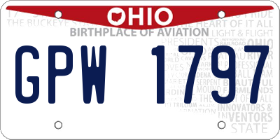 OH license plate GPW1797