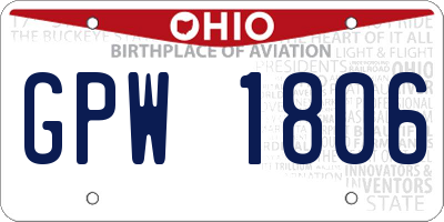 OH license plate GPW1806
