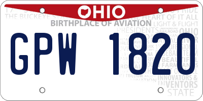 OH license plate GPW1820