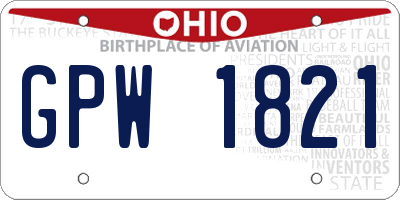 OH license plate GPW1821