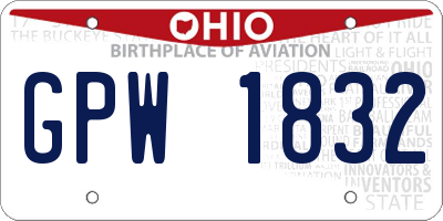 OH license plate GPW1832