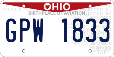 OH license plate GPW1833