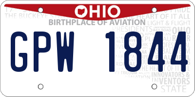 OH license plate GPW1844