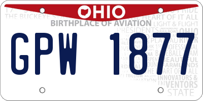 OH license plate GPW1877
