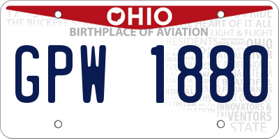 OH license plate GPW1880