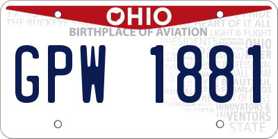 OH license plate GPW1881