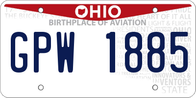 OH license plate GPW1885