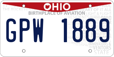 OH license plate GPW1889