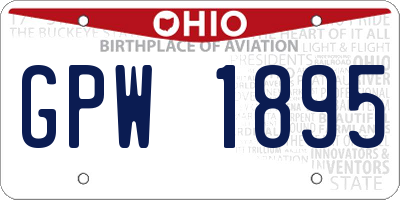 OH license plate GPW1895