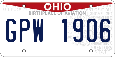 OH license plate GPW1906