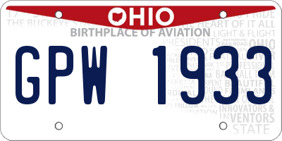 OH license plate GPW1933