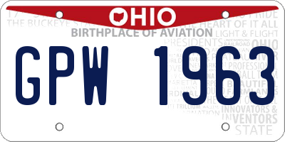 OH license plate GPW1963
