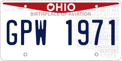 OH license plate GPW1971