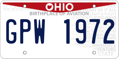 OH license plate GPW1972