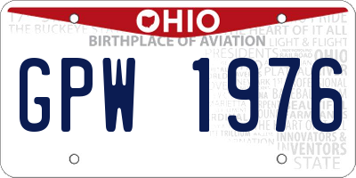 OH license plate GPW1976