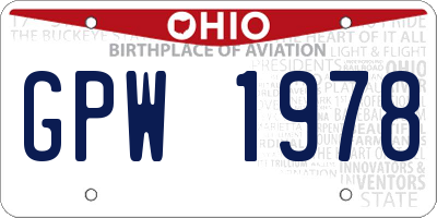 OH license plate GPW1978