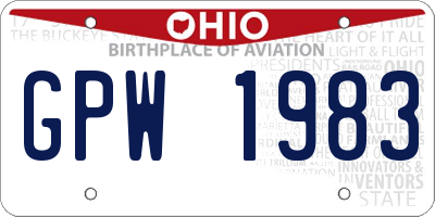 OH license plate GPW1983