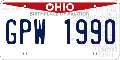 OH license plate GPW1990